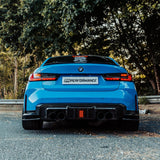 MHC+ BMW M3 SS1 Rear Side Splitters In Gloss Pre Preg Carbon Fiber (G80/G81) by MHC+ MHCP-G80-CF-RD002