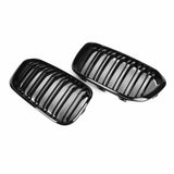 MHC Black BMW 1 Series LCI Double Slat Front Grilles In Gloss Black (F20/F21) by MHC+ MHCB-F20F21-GB-FG002