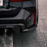 MHC+ BMW M3 OEM Style Rear Side Diffuser Covers In Pre Preg Carbon Fiber (G80) by MHC+ MHCP-G80-CF-RD003