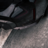 MHC+ BMW M3 OEM Style Rear Side Diffuser Covers In Pre Preg Carbon Fiber (G80) by MHC+ MHCP-G80-CF-RD003