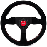 MOMO Tuning Montecarlo Alcantara 320 Diameter Steering Wheel (Red Stitching) by MOMO MCL32AL3B