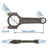 SPA Performance Forged Piston & Rings Set (83.5mm) w/ 144mm x 20mm High Performance Steel Basic Connecting Rod Set (3/8" Bolt) - VW / Mk5 / 2.5L / Jetta by SPA Performance CMBMVLPTW35BIL84JG