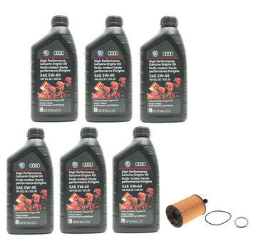 Oil Service Kit (Genuine 5w-40) - VW / 24v VR6 / 3.2L VR6 / 3.6L VR6 Up to 2010 by UroTuning Kits