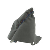 BFI BMW E82 Manual Shift Boot - Grey Alcantara W/ Motorsport Cross Stitch (CLEARANCE) by BFI 5234-E82-40MSX-CLR