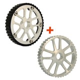 VW 74-98 8V Y series adjustable cam gear pulley + lightweight intermediate shaft pulley - Black/Silver by SPA Performance CMBPOL1B01B099
