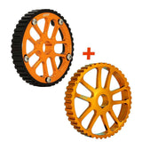 VW 74-98 8V Y series adjustable cam gear pulley + lightweight intermediate shaft pulley - Black/Gold by SPA Performance CMBPOL1I01E0101