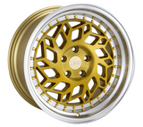 F1R F1R R32 18" 5x114.3 Brushed Gold w/ Polish Lip
