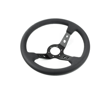 Renown 100 Dark Black Perforated Leather Black Stitching  Steering Wheel