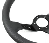 Renown Renown 100 Dark Black Perforated Leather Black Stitching  Steering Wheel 100DP