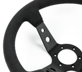 Renown Renown 100 Dark Black Alcantara Suede Black Stitching  Steering Wheel 100DS