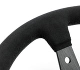 Renown Renown 100 Dark Black Alcantara Suede Black Stitching  Steering Wheel 100DS