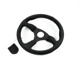 Renown 130R Dark Black Perforated Leather Black Stitching  Steering Wheel