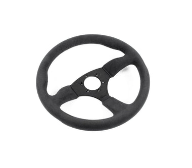 Renown 130R Dark Black Alcantara Suede Black Stitching  Steering Wheel