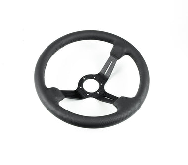 Renown Chicane Dark Black Perforated Leather Black Stitching  Steering Wheel