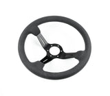Renown Chicane Dark Black Alcantara Suede Black Stitching  Steering Wheel