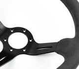 Renown Renown Chicane Dark Black Alcantara Suede Black Stitching  Steering Wheel ChiDS