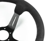 Renown Renown Chicane Dark Black Alcantara Suede Black Stitching  Steering Wheel ChiDS
