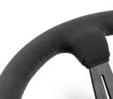 Renown Renown Chicane Dark Black Alcantara Suede Black Stitching  Steering Wheel ChiDS