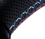 Renown Renown Chicane Motorsport Black Perforated Leather Tricolor Stitching  Steering Wheel ChiMP