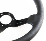 Renown Renown Chicane Motorsport Black Perforated Leather Tricolor Stitching  Steering Wheel ChiMP