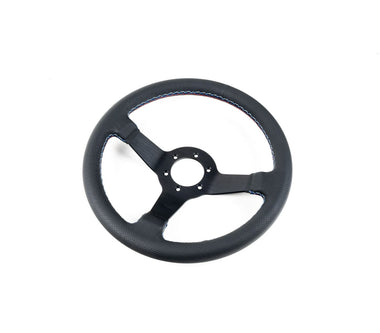 Renown Time Trial Motorsport Black Perforated Leather TriColor Stitching  Steering Wheel