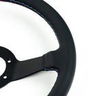 Renown Renown Time Trial Motorsport Black Perforated Leather TriColor Stitching  Steering Wheel TTMP