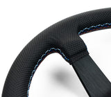 Renown Renown Time Trial Motorsport Black Perforated Leather TriColor Stitching  Steering Wheel TTMP
