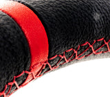 Renown Renown Time Trial Competition Black Leather Rosso Red Stitching (w/ Rosso Red Center Line) Steering Wheel TTRLCr12