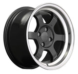 9six9 15x8 et20 / 4x100 /  cb73.1 9six9 SIX-1 Deep 15" 4x100 Carbon Grey / Machined Lip 9001D-1580-20-400-DGRML