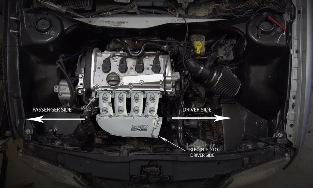 Transverse Engine Configuration SPA Performance Cast Aluminum Black Intake Manifold for Transverse Eng ...