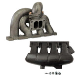 2.0L TSI / FSI T3 Twin Scroll Turbo Exhaust Manifold Transverse Engines + aluminum intake manifold - Black by SPA Performance CMBTMA11W01B