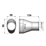 VW K-Jetronic Oval to 2,25"round power ITB cap by SPA Performance TP5005