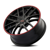 Touren TR60 18" 5x115/5x120 Gloss Black w/ Red Ring