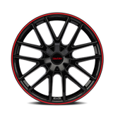 Touren TR60 17" 5x110/5x115 Gloss Black w/ Red Ring