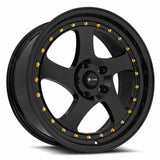 VORS VR2 15" 4x98 All Black Gold Rivet by VORS Wheels VR02158040020BK-498
