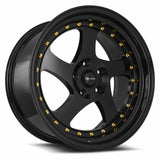 VORS VR2 18" 5x110 All Black Gold Rivet by VORS Wheels