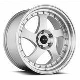 VORS VR2 15" 4x100 Silver Machine Face Lip Chrome Rivet by VORS Wheels VR02158040020S