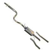 Techtonics Visible tailpipe without rear valance cut out / With Resonator / Borla Techtonics Stainless 2.5" Cat Back Exhaust (Fits 55mm)- VW / Mk4 / 1.8T / VR6 / Jetta / TDI 252-464BV