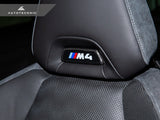AutoTecknic Dry Carbon Front Seat Illuminated Emblem Cover - BMW M by AutoTecknic ATK-BM-0800-CBS