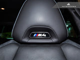 AutoTecknic Dry Carbon Front Seat Illuminated Emblem Cover - BMW M by AutoTecknic ATK-BM-0800-SMS-2