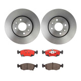 Brembo OE Front Brake Kit (Prem NAO Ceramic Pads/Prem UV Coat Rotors) - 12-17 Fiat 500 by Brembo KT00617-BRE