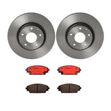 Brembo OE Front Brake Kit (Prem NAO Ceramic Pads/Prem UV Coat Rotors) - 14-18 Mazda 3/16-20 CX-3 by Brembo KT00898-BRE