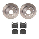 Brembo OE Rear Brake Kit (Prem NAO Ceramic Pads/Prem UV Coat Rotors) - 86-87 Mercedes 190E by Brembo KT04199-BRE