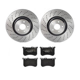 Brembo OE Front Brake Kit (Prem LowMet Pads/Prem UV Coat Rotors) - 12-18 Mercedes CLS550/12-14 E550/17-20 SLC43 AMG by Brembo KT04256-BRE