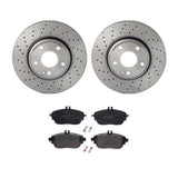 Brembo OE Front Brake Kit (Prem LowMet Pads/Prem UV Coat Rotors) - 16-17 Mercedes B250e/14-19 CLA250 by Brembo KT04263-BRE