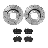 Brembo OE Front Brake Kit (Prem LowMet Pads/Prem UV Coat Rotors) - Porsche by Brembo KT04385-BRE