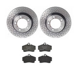 Brembo OE Rear Brake Kit (Prem LowMet Pads/Prem UV Coat Rotors) - Porsche by Brembo KT04417-BRE
