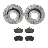 Brembo OE Rear Brake Kit (Prem LowMet Pads/Prem UV Coat Rotors) - Porsche by Brembo KT04418-BRE