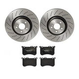 Brembo OE Front Brake Kit (Prem LowMet Pads/Prem UV Coat Rotors) - 12-18 Mercedes CLS550/12-14 E550/17-20 SLC43 AMG by Brembo KT04480-BRE