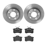 Brembo OE Front Brake Kit (Prem LowMet Pads/Prem Cross Drill UV Coat Rotors) - 10-13 Audi A3 by Brembo KTX4057-BRE